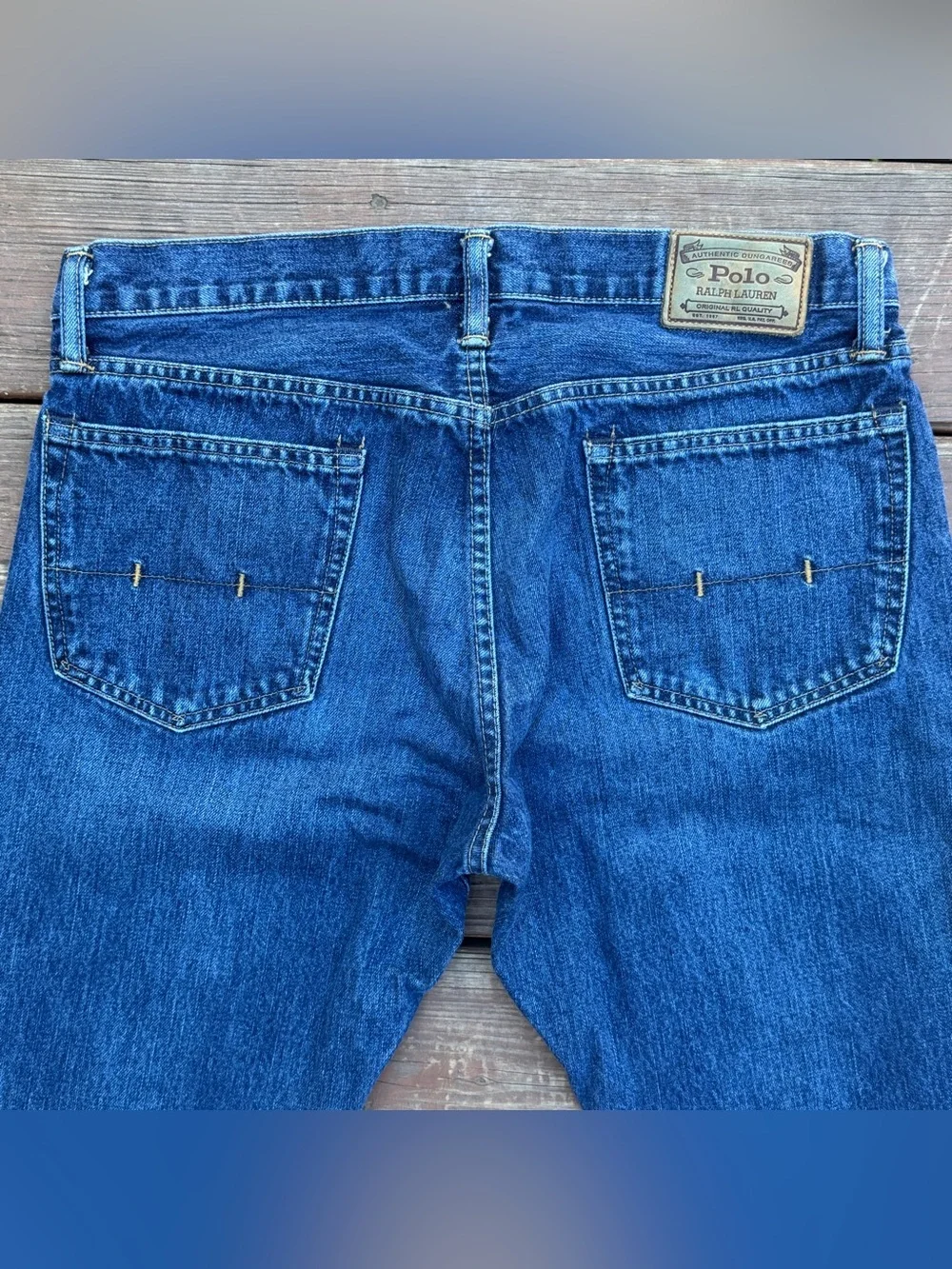 Polo Ralph Lauren Jeans Men’s 34x32 Blue Straight Leg Denim Dungarees Classic